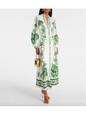 Farm Rio Forest Soul Maxi Dress NWT Size M Tropical Green Resort Maxi